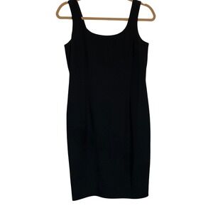 Jones New York Timeless Sheath Dress 4 Black Scoop Neck Sleeveless LBD Mini